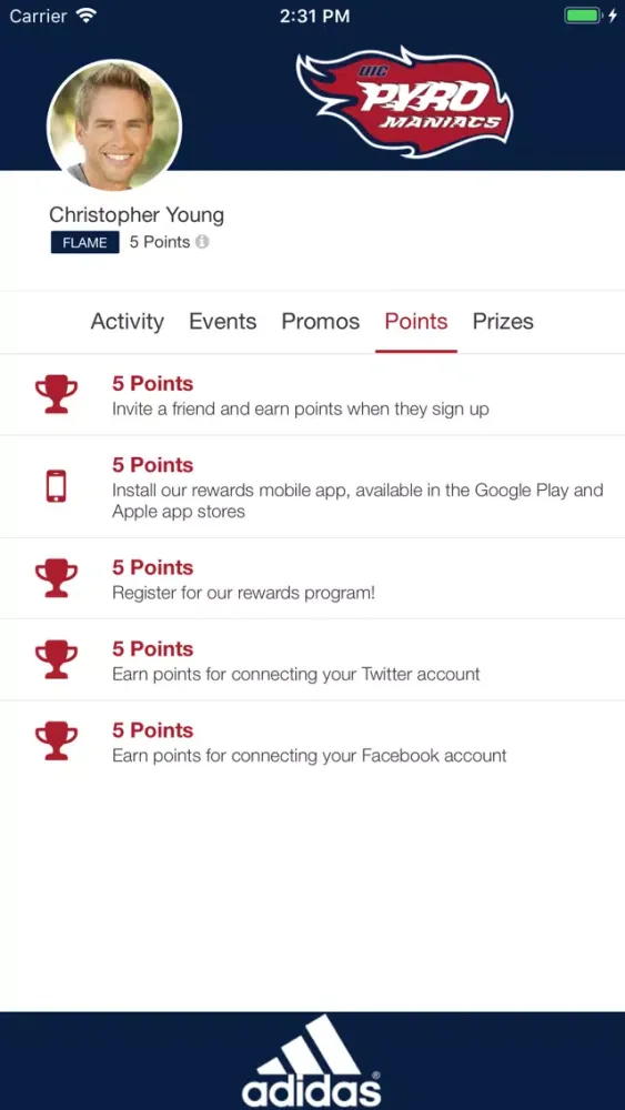 UIC Pyromaniacs Rewards سکرین شاٹس