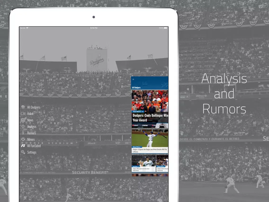Capturas de tela do LA Baseball from FanSided iPad 