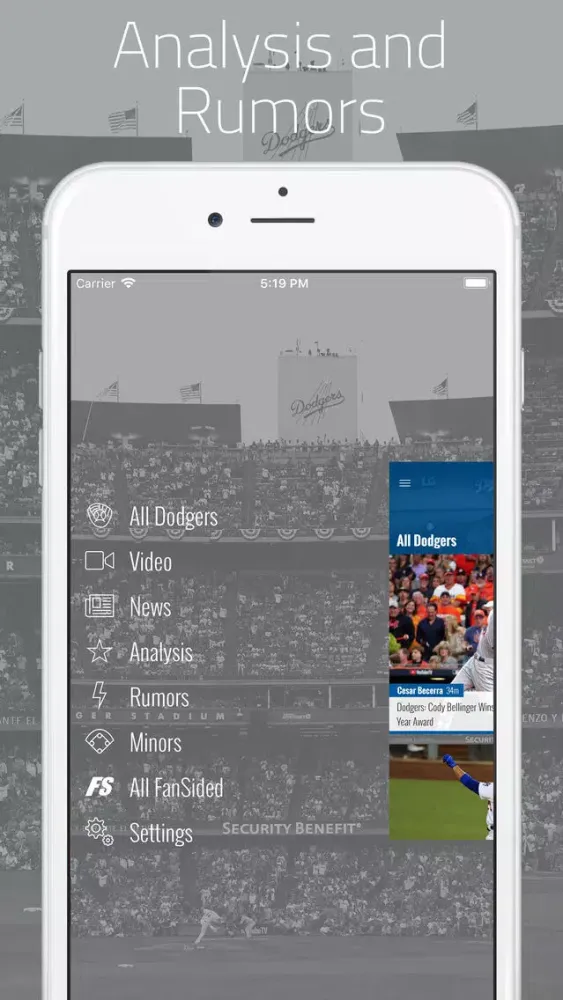 Capturas de tela do LA Baseball from FanSided