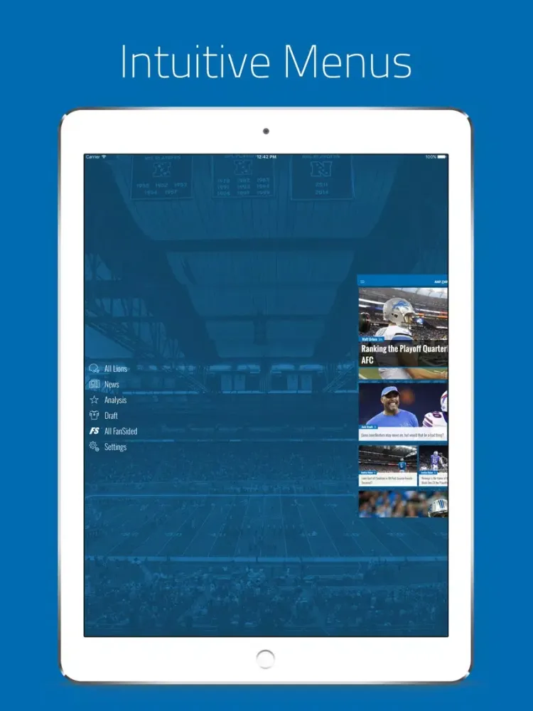 Tangkapan layar SideLion Report by FanSided iPad 
