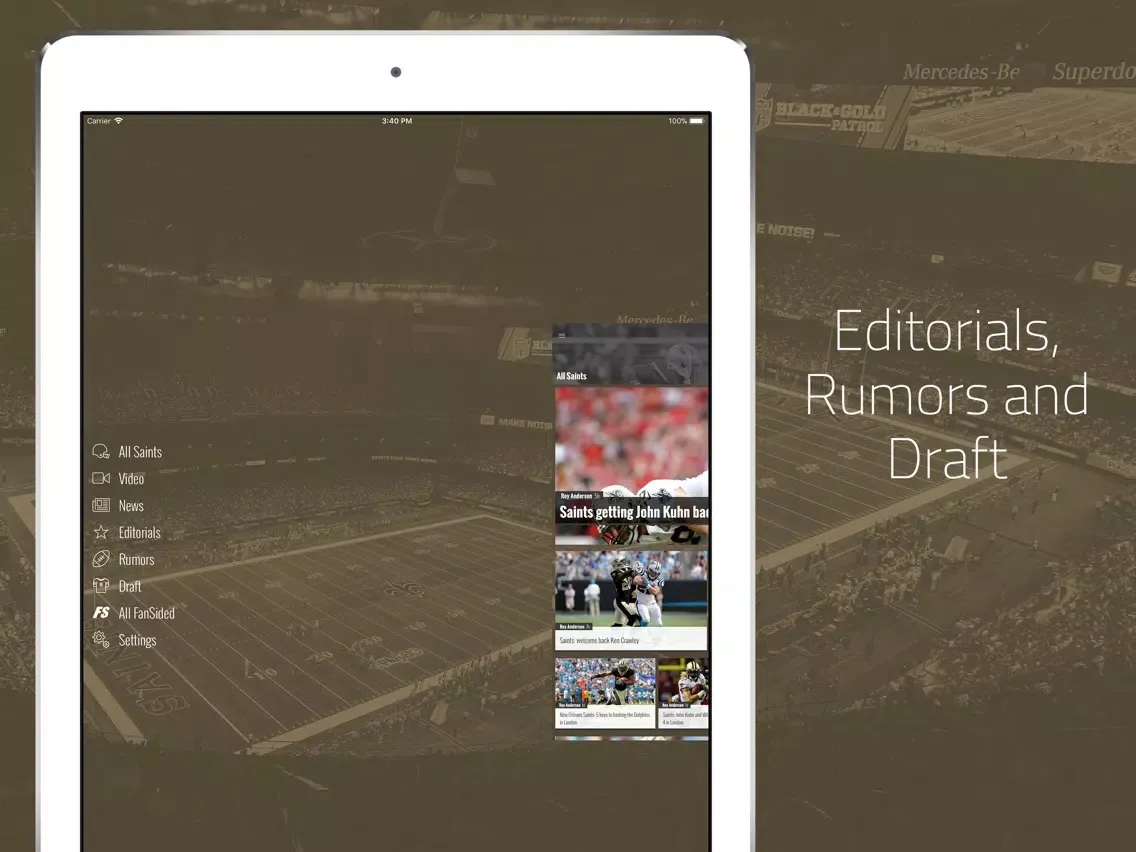Capturas de tela do Who Dat Dish from FanSided iPad 