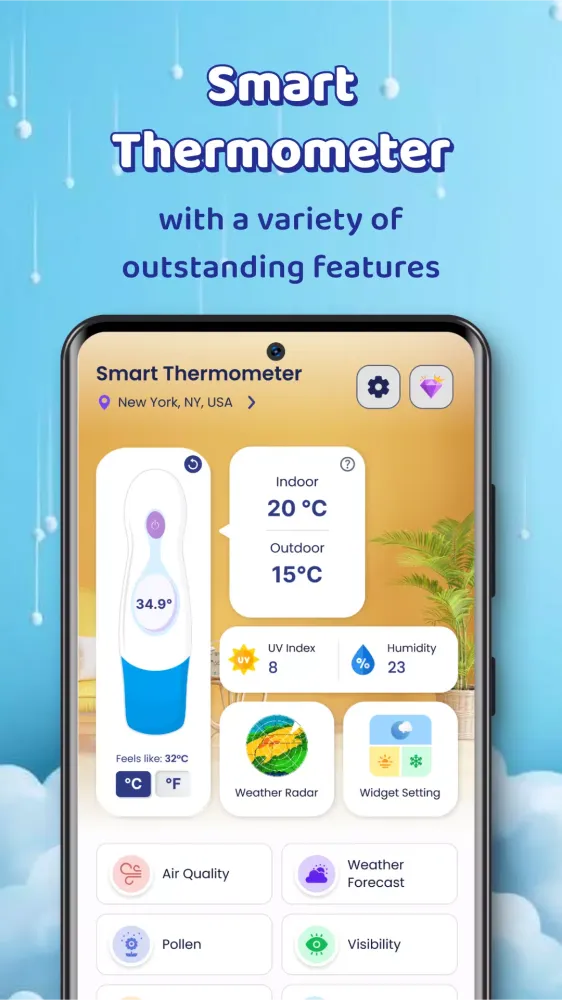 Ảnh chụp màn hình của Room Temperature Thermometer