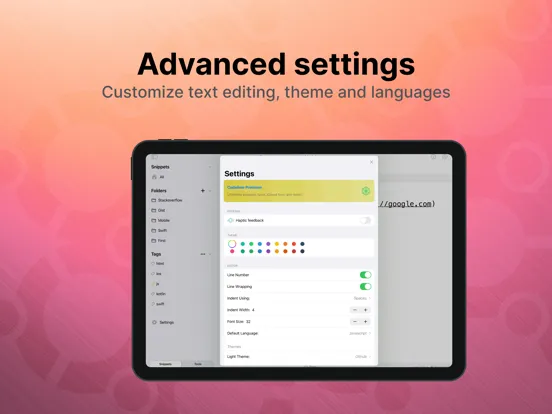 Captures d'écran de Snippet Dev Tools - Codelime iPad 