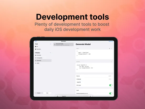 Captures d'écran de Snippet Dev Tools - Codelime iPad 