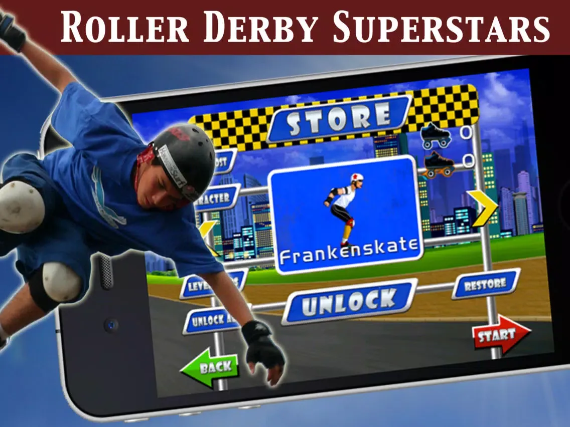 Скриншоты A Roller Derby Candy Dash - Free Downhill Racing Game iPad 