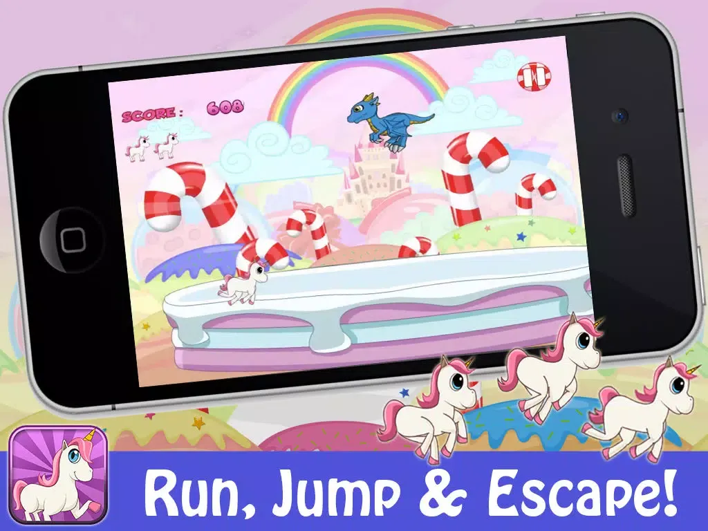 Captures d'écran de Unicorn Candy Rainbow Runner - Fun Running Game for Girls Free iPad 