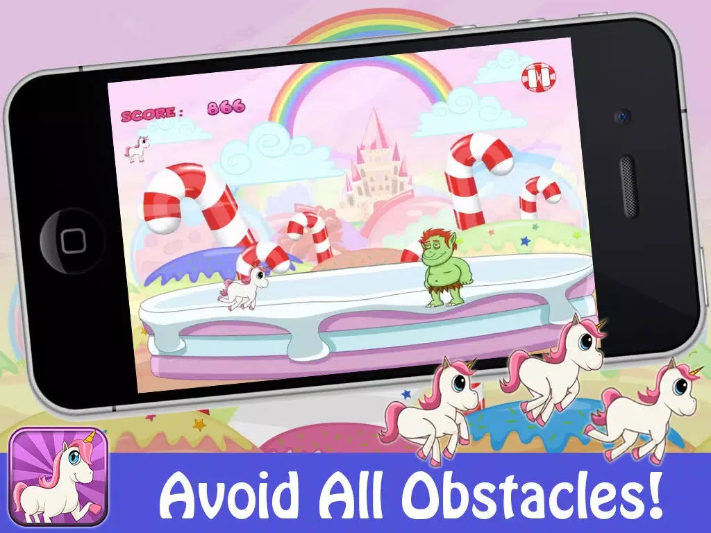 Captures d'écran de Unicorn Candy Rainbow Runner - Fun Running Game for Girls Free iPad 