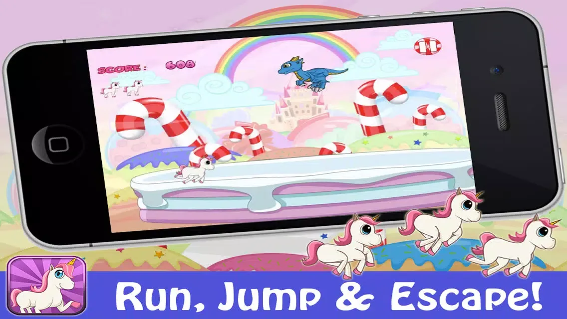 Captures d'écran de Unicorn Candy Rainbow Runner - Fun Running Game for Girls Free