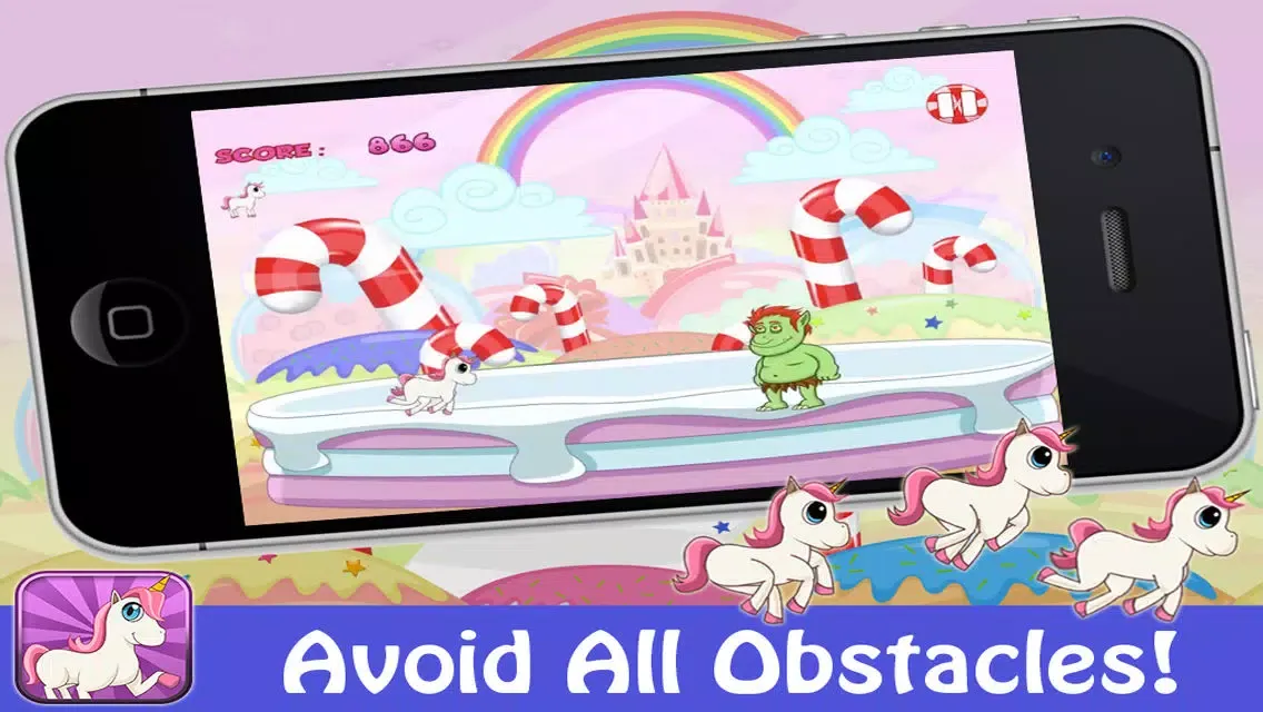 Captures d'écran de Unicorn Candy Rainbow Runner - Fun Running Game for Girls Free