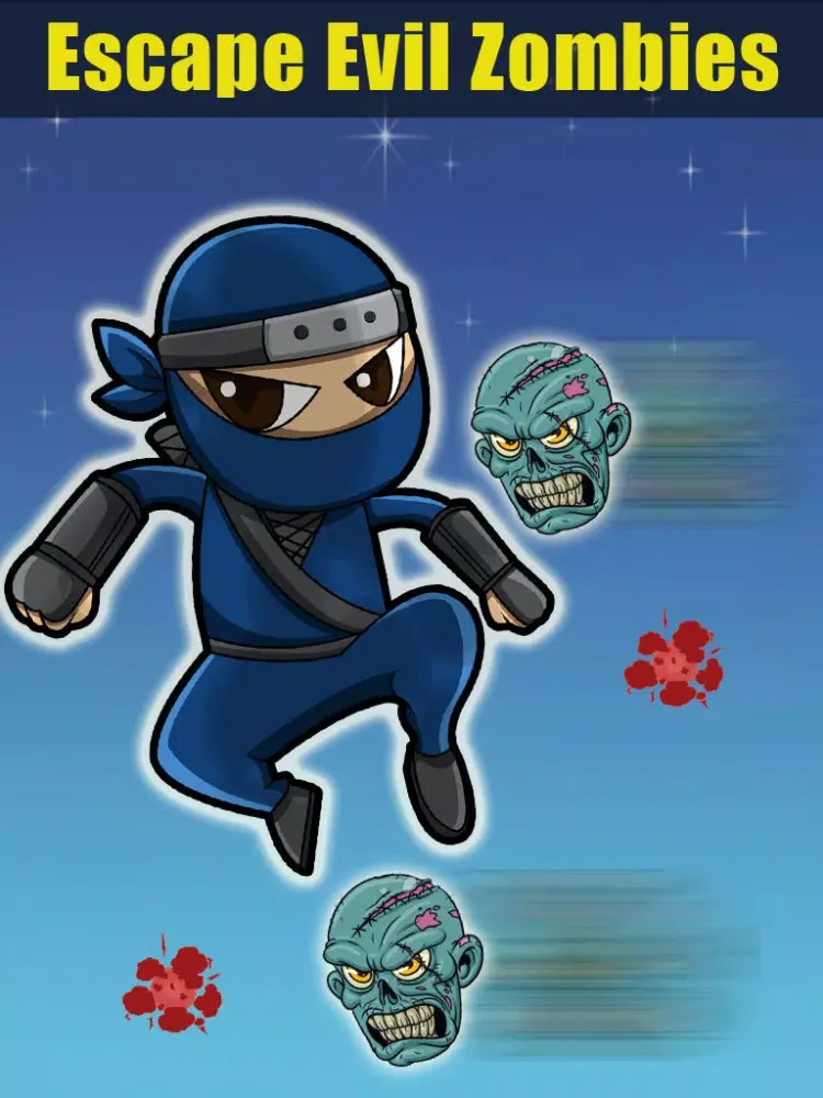 Zombie Ninja Attack - Escape the Angry Flying Zombie Heads iPad  স্ক্রিনশট