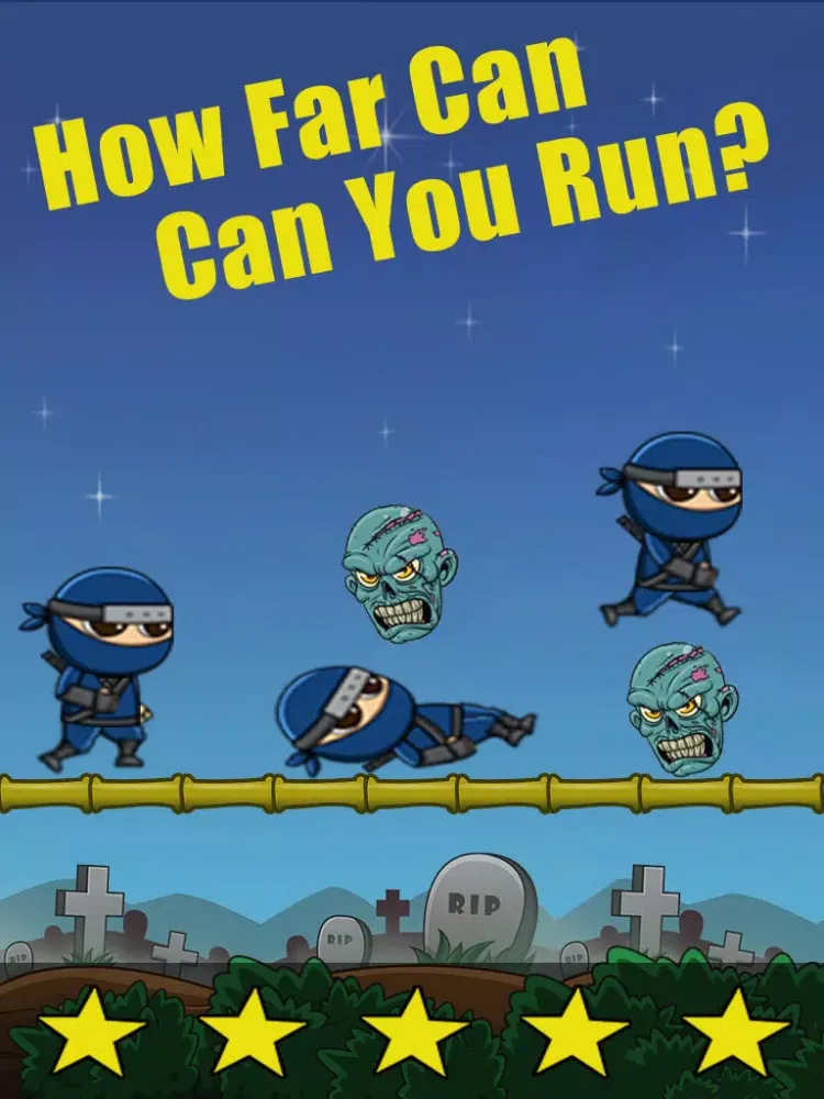 Zombie Ninja Attack - Escape the Angry Flying Zombie Heads iPad  স্ক্রিনশট