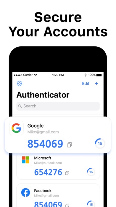 Authenticator App ' スクリーンショット