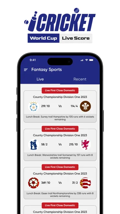 Capturas de pantalla de Worldcup - Live Cricket Scores