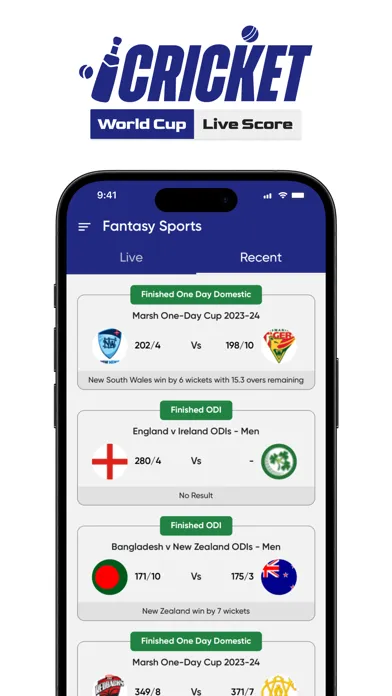Capturas de pantalla de Worldcup - Live Cricket Scores