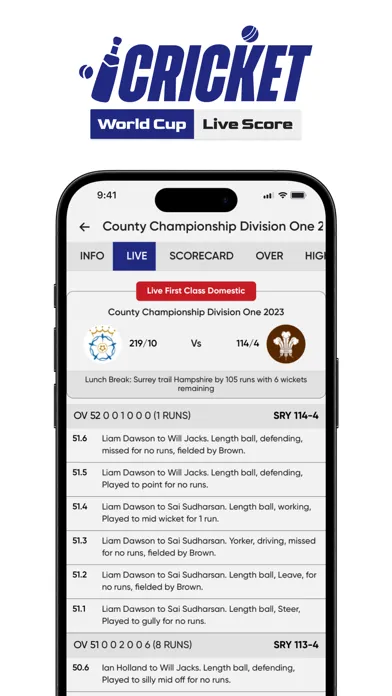 Capturas de pantalla de Worldcup - Live Cricket Scores