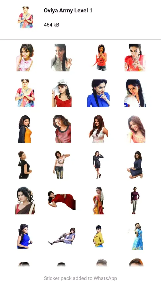 Capturas de tela do Oviya Army Stickers