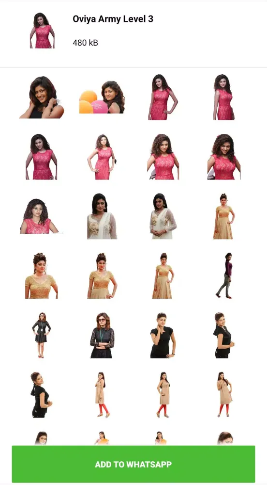 Capturas de tela do Oviya Army Stickers