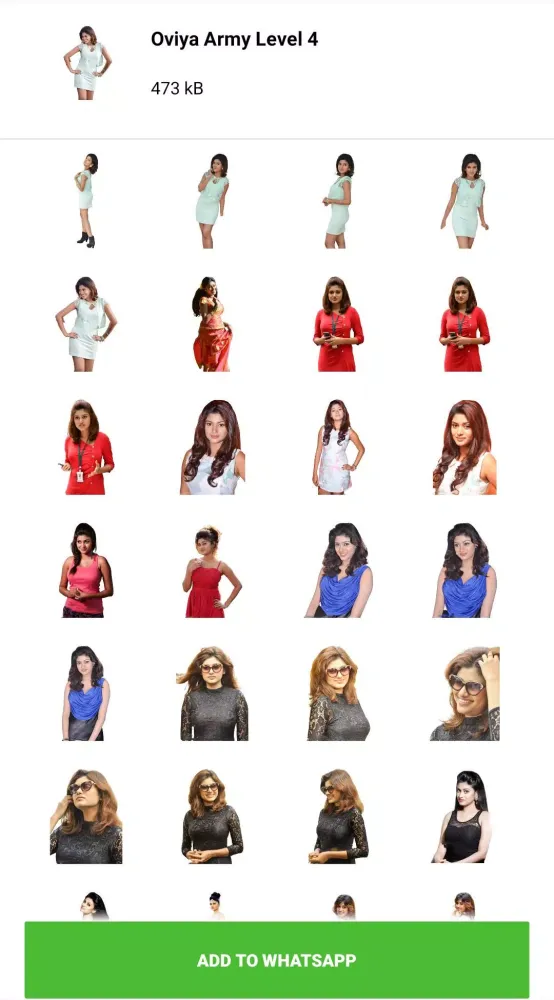 Capturas de tela do Oviya Army Stickers