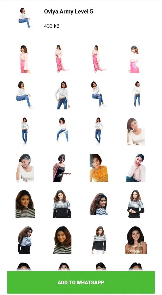 Capturas de tela do Oviya Army Stickers