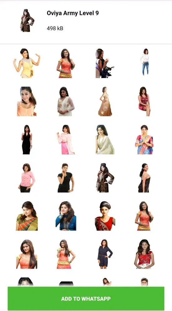 Capturas de tela do Oviya Army Stickers
