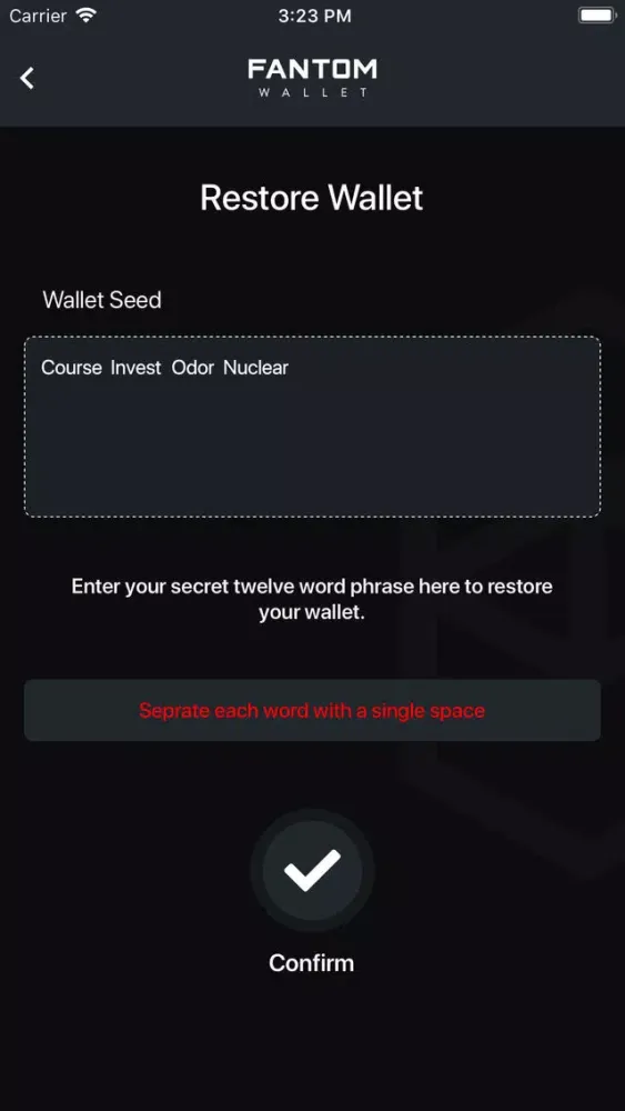 Скриншоты Fantom Wallet