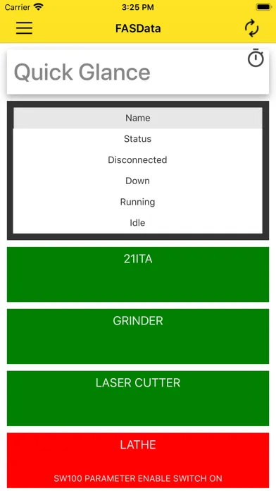 ภาพหน้าจอของ FASData Companion App