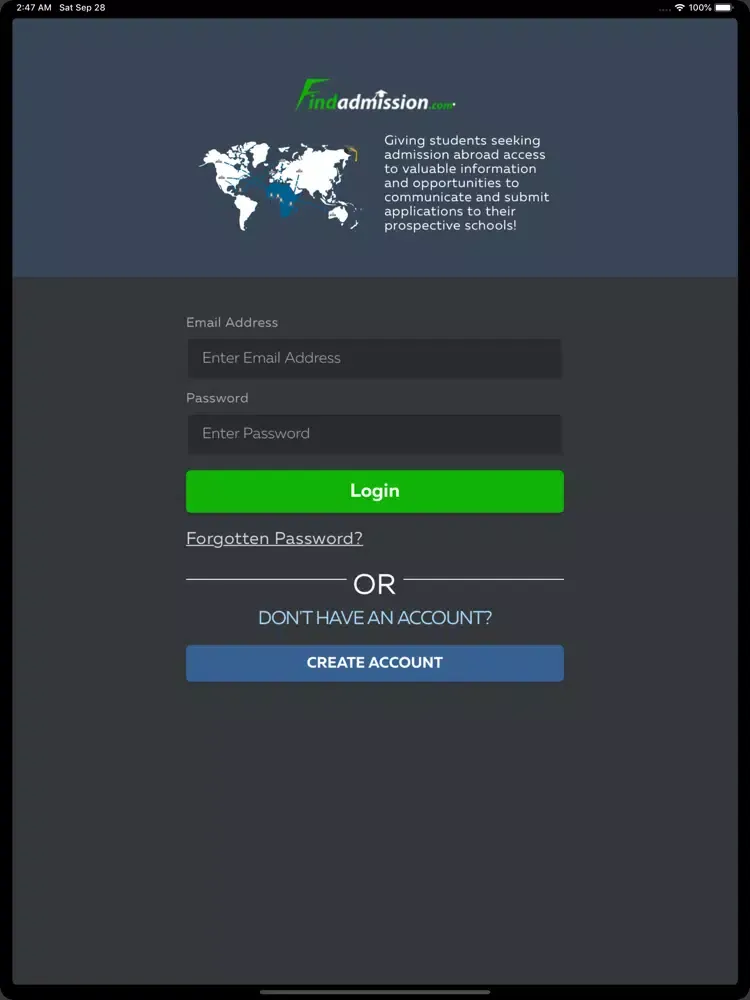 Скриншоты Findadmission Student iPad 
