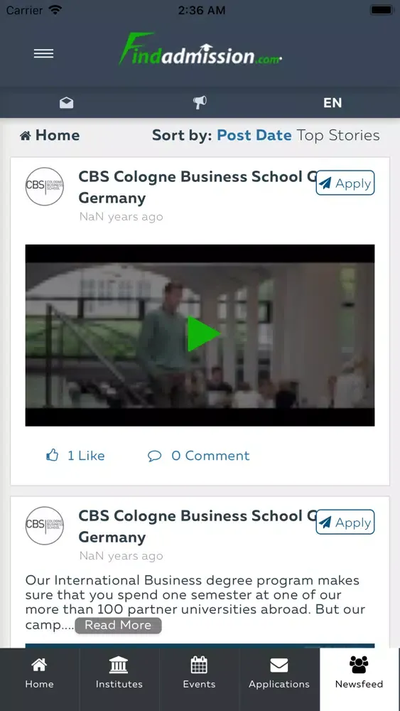 Скриншоты Findadmission Student