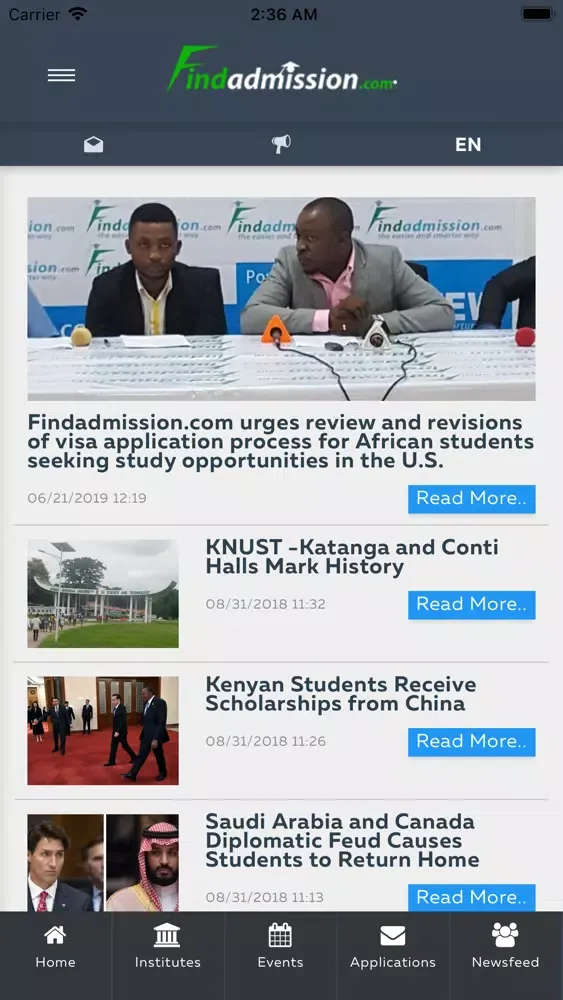 Скриншоты Findadmission Student