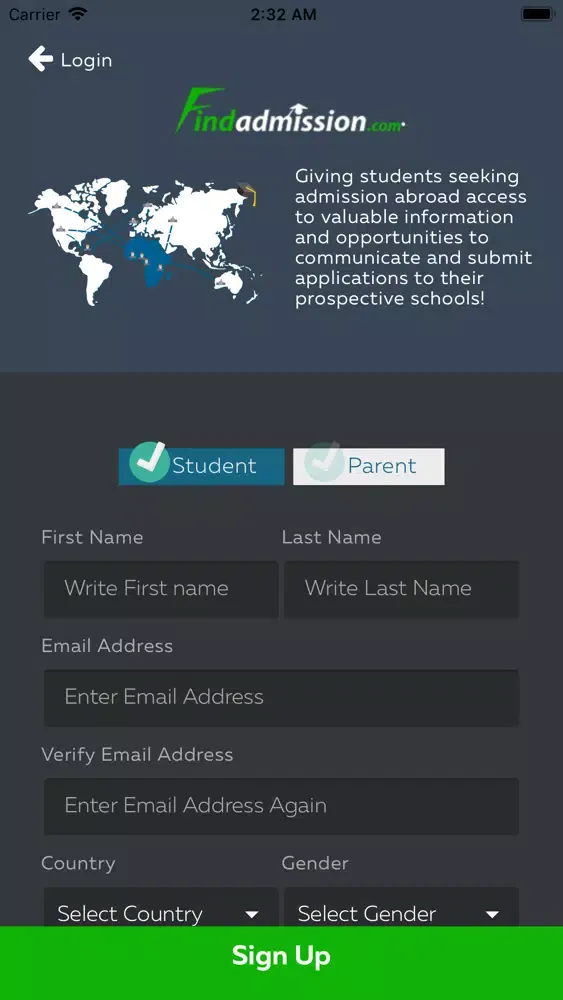 Скриншоты Findadmission Student