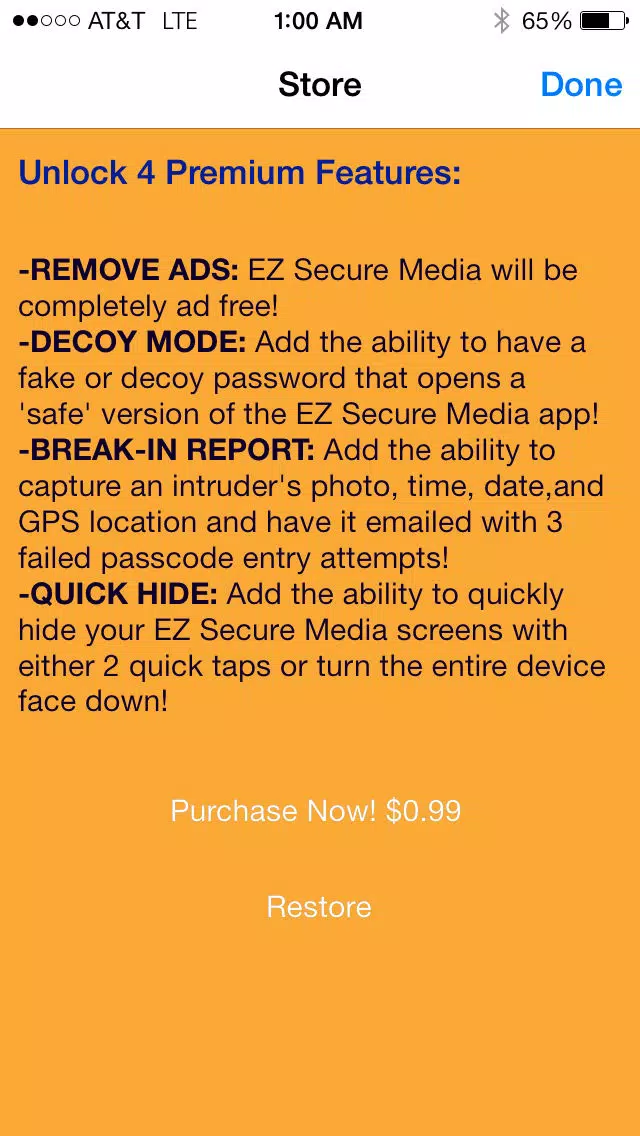 ภาพหน้าจอของ EZ Secure Media:The Ultimate Secret Video & Photo Organizer