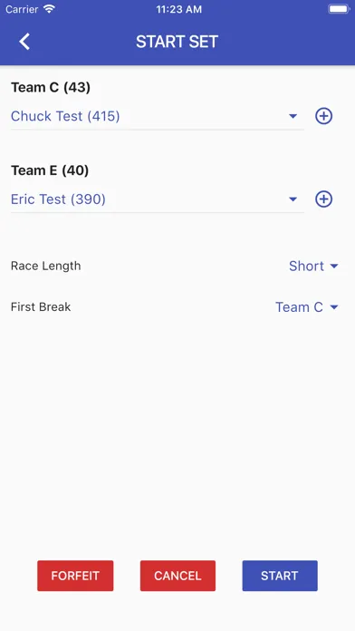 Ảnh chụp màn hình của USAPL Scoring App