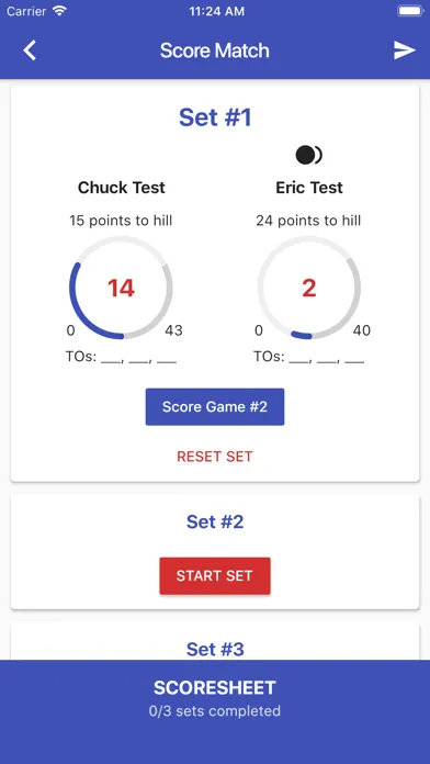 Ảnh chụp màn hình của USAPL Scoring App