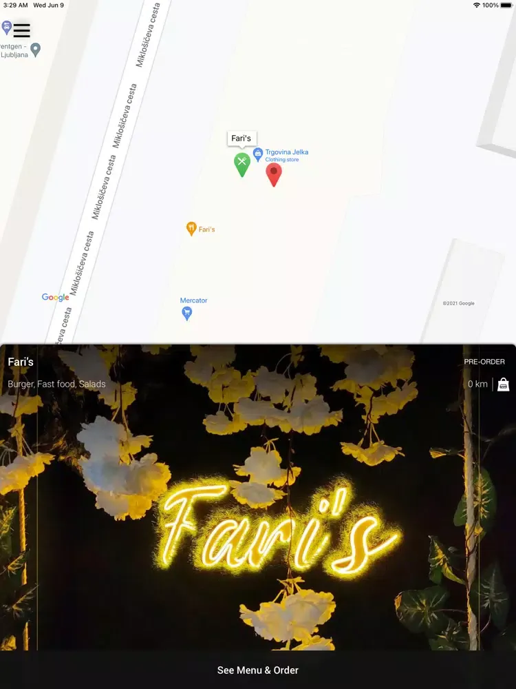 Tangkapan skrin Fari's iPad 