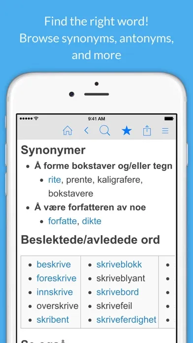 Screenshot di Norwegian Dictionary.