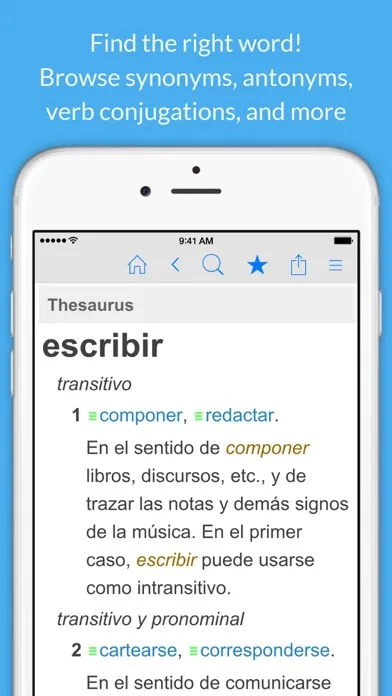 Spanish Dictionary & Thesaurus Screenshots