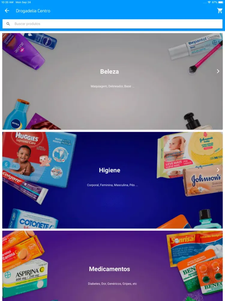 Tangkapan layar Farmácia em casa iPad 