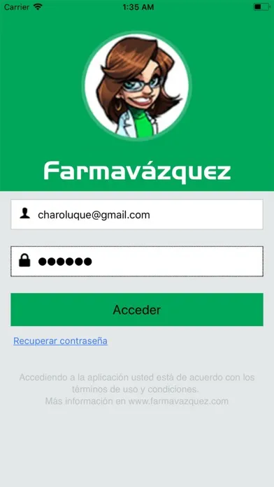 Tangkapan skrin Farmavázquez Fidelización App