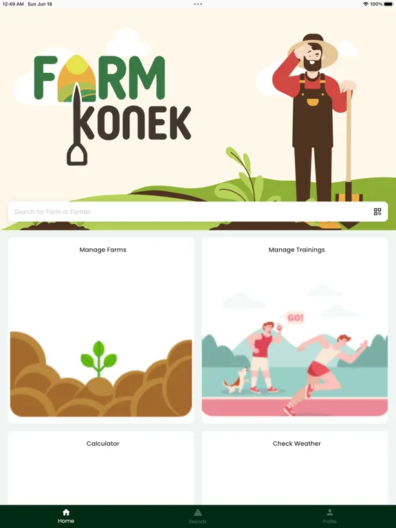 Tangkapan layar FarmKonekt Technician App iPad 