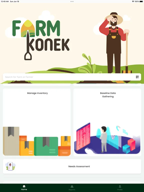 Tangkapan layar FarmKonekt Technician App iPad 
