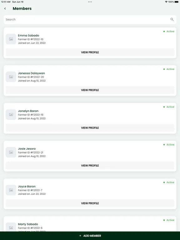 Tangkapan layar FarmKonekt Technician App iPad 