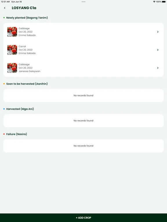 Tangkapan layar FarmKonekt Technician App iPad 