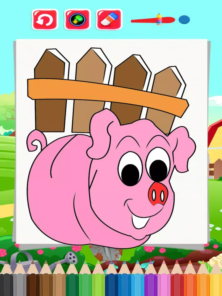Zrzuty ekranu Family Farm Papa Pig Coloring Book iPad 