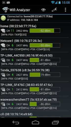 Wifi Analyzer Classic Ekran Görüntüleri