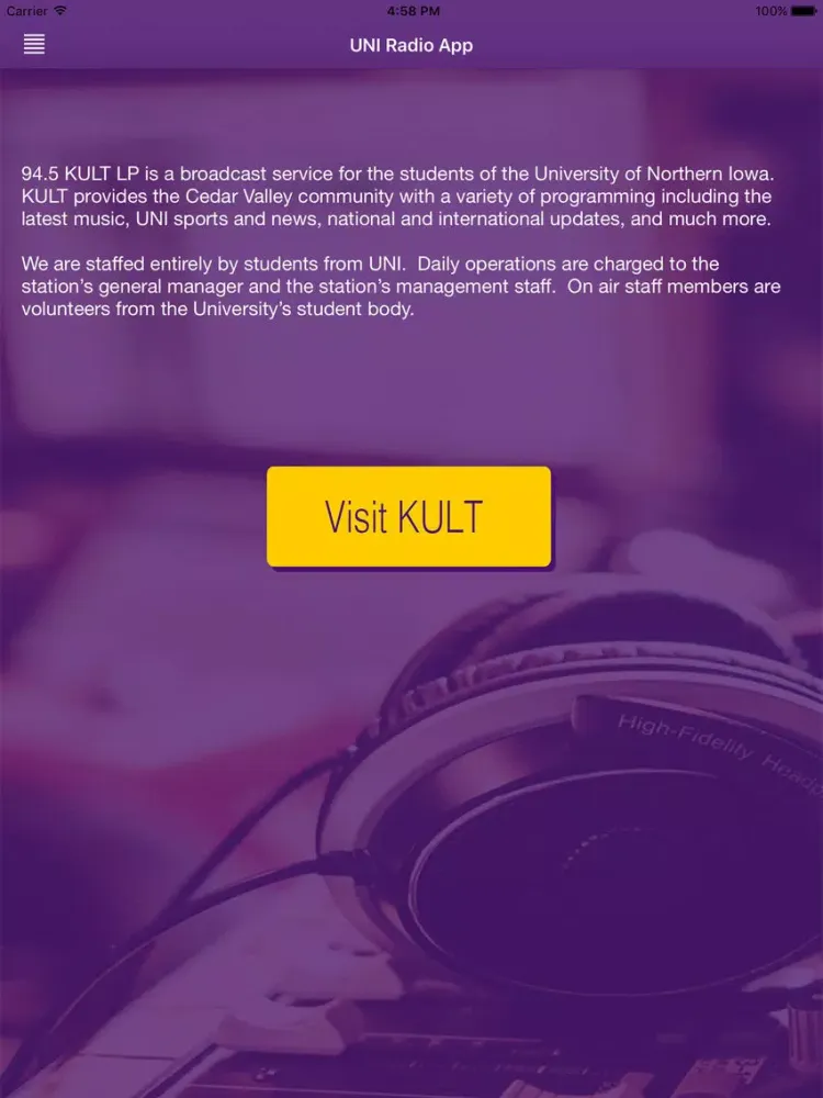 UNI KULT Radio iPad  스크린샷