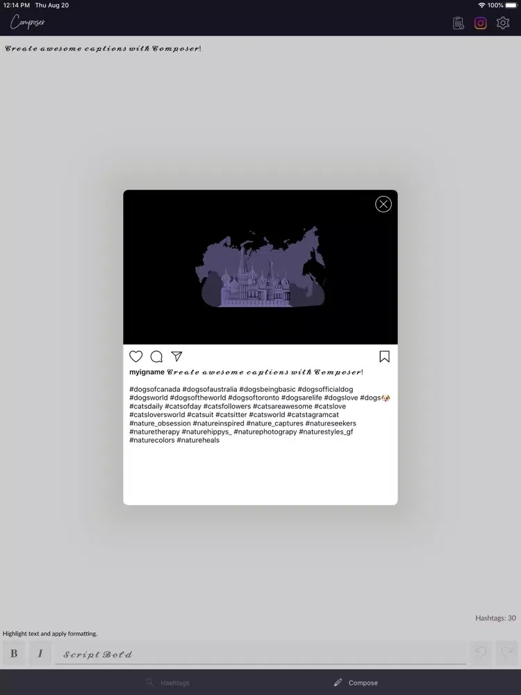 Tangkapan layar Composer - Cool Fonts Editor iPad 