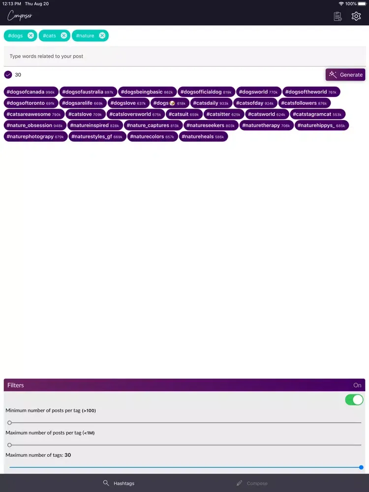 Tangkapan layar Composer - Cool Fonts Editor iPad 