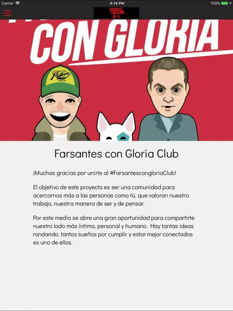 Tangkapan layar Farsantes con Gloria iPad 