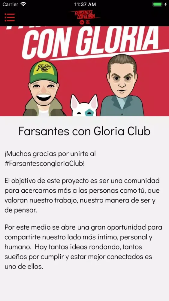 Tangkapan layar Farsantes con Gloria