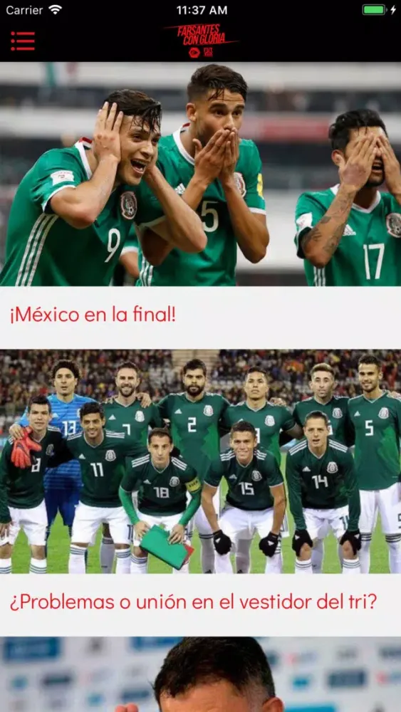 Tangkapan layar Farsantes con Gloria
